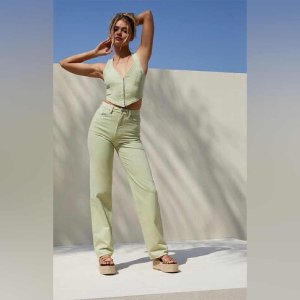 2pc Denim Set- Pants & Corset Top